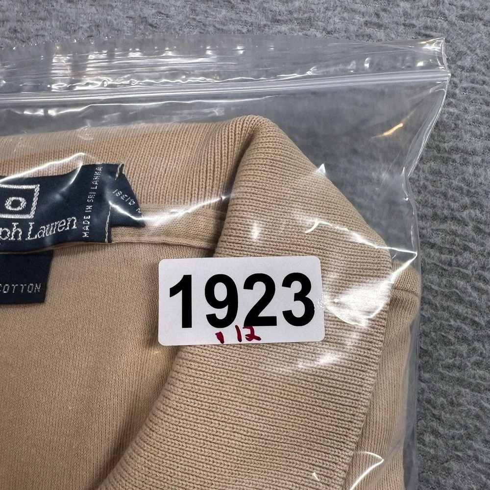 Vintage‎ Polo Ralph Lauren Golf Polo Shirt Beige Men's Large Pony